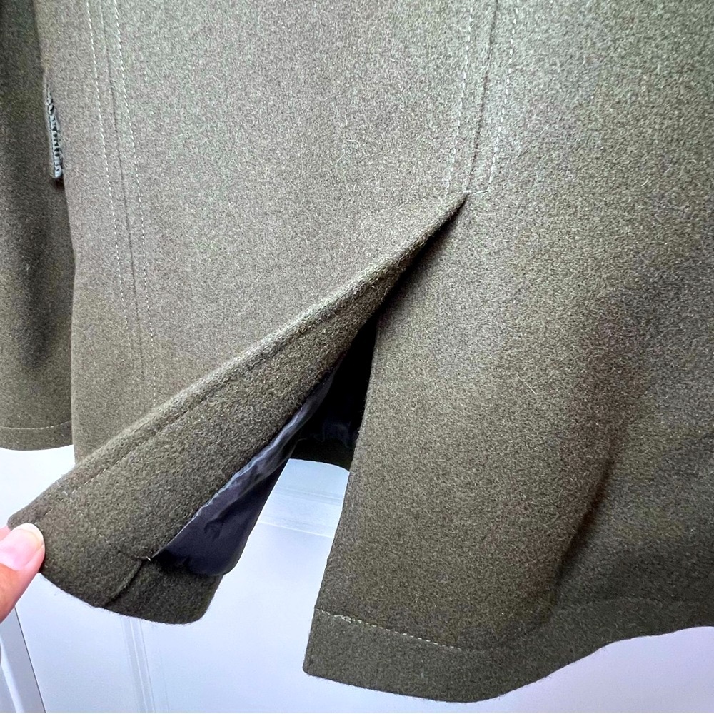 BEN SHERMAN Heritage Wool Blend Field Coat Army Green L Military Utility Jacket - Picture 16 of 17